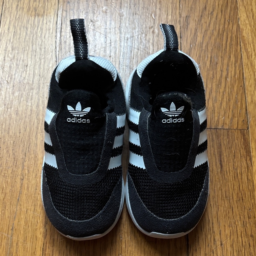 Adidas Kids Black and White Sneakers